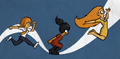 Concept art of Mymy, Maya, and Coco before Ongezellig became a thing. Coco has red hair in this image similar to Mayo from Mayo en Curry.