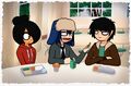 Dani, Levi, and Maya drawn by Mineartz